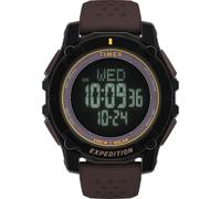 Timex Expedition Ridge Solar TW4B33800 - Orologio da Uomo da 49 mm, cinturino in Silicone Marrone Con Display Digitale