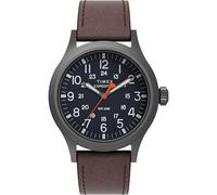 Timex Expedition Scout Herren-Armbanduhr, 40 mm, braunes zweiteiliges blaues Zifferblatt, Gunmetal