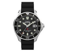 Timex Herren Armbanduhr Deep Water TW2W81600 200m Wasserdicht Quarz Armbanduhr mit schwarzem Zifferblatt und schwarzem Zifferblatt aus Edelstahl [Parallel importiert