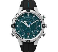 Timex Herren-Armbanduhr Expedition North, 45 mm, schwarzes, zweiteiliges Silikonarmband mit Schnellverschluss, grünes Zifferblatt, Edelstahlgehäuse TW2W24200