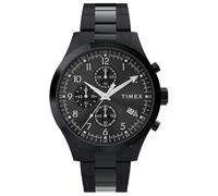 Timex Trend Herren-Armbanduhr, 43 mm, schwarzes Edelstahlarmband, schwarzes Ziffernblatt, schwarz Gehäuse TW2Y01600