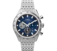 Timex Herren Armbanduhr Waterbury Traditional TW2Y18500 – Chronograph, Quarz, Silber/Blau