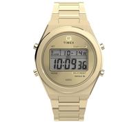 Timex Herren Digital Quarz Armbanduhr mit einem Edelstahlarmband Q