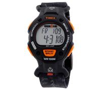 Timex Ironman Herrenuhr, modern, Vintage, 38 mm, schwarzes Armband, digitales Zifferblatt, schwarzes Gehäuse, Schwarz/Schwarz/Digital/Orange, Sportlich
