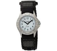 Timex Kids 28mm Uhr - Silber-Ton Gehäuse mit Weißem Zifferblatt und Schwarzem Stoffband T79051