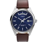 Timex Legacy Herrenuhr, 41 mm, Edelstahlarmband, Zifferblatt, Edelstahlgehäuse, braun, Gebürstet/poliert