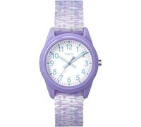 Timex Mädchen Time Machines Lila/Weiß Sport Elastische Stoffband Uhr TW7C12200