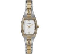 Timex Main Street Damen-Armbanduhr, 22 mm, zweifarbiges Armband aus Legierung, silberfarbenes Zifferblatt, zweifarbiges Gehäuse TW2W95800