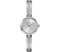 Timex Main Street Damen-Armbanduhr, 25 mm, Armband aus silberfarbener Legierung, silberfarbenes Zifferblatt, silberfarbenes Gehäuse TW2W96100