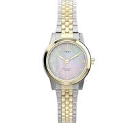Timex Main Street Damen-Armbanduhr, 25 mm, zweifarbiges Edelstahl-Stretcharmband, Perlmutt-Zifferblatt, zweifarbiges Gehäuse TW2W35300