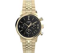 Timex Marlin Quarz-Chronograph für Herren, 40 mm, goldfarbenes Armband, schwarzes Zifferblatt, goldfarbenes Gehäuse, gold