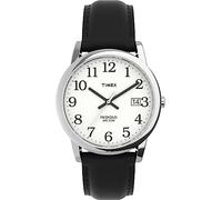Timex Easy Reader Herren-Armbanduhr, Leder, 35 mm, Schwarz