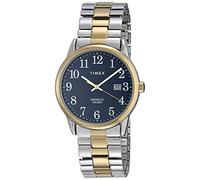 Timex Men's Easy Reader 35mm Perfect Fit Quartz Stainless Steel Strap, Two-Tone, 20 Casual Watch (Model: TW2V463009J)