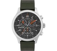 Timex Men's Expedition Field Chrono 43mm Watch - Green Strap Black Dial Silver-Tone Case