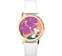 Timex Peanuts Marlin Damenuhr, 34 mm, weißes Armband, anderes Zifferblatt, roségoldfarbenes Gehäuse