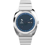 Timex Q 1975 Enigma Reissue Armbanduhr Silber Edelstahlband blaues Zifferblatt TW2W59800