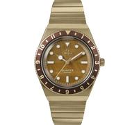 Timex Q 36 mm Damenuhr, Gold/Gold/Braun
