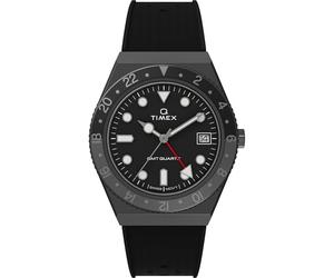 Timex Q, Orologio da Uomo, 38 mm, cinturino Nero sintetico Due pezzi, quadrante Nero, cassa Color Canna di Fucile TW2V38200