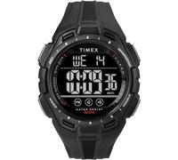Timex Sport Herren-Armbanduhr, 43 mm, schwarzes Kunstharzarmband, digitales Zifferblatt, schwarzes Gehäuse TW5M61800