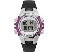 Timex Sport Unisex-Armbanduhr, 33 mm, schwarzes Kunstharzarmband, digitales Zifferblatt, schwarzes Gehäuse TW5M62700