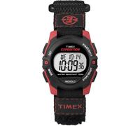 Timex T49956 Expedition Armbanduhr, Unisex, 33 m, LCD-Zifferblatt, Digitalanzeige, 16 mm Nylon-Schnellverschlussband schwarz/rot