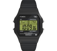 Timex T80 34 mm Armbanduhr, Schwarze Erweiterung, Full Size, 34mm T80 Black Tone Case Digital Dial Black Stainless Steel Expansion Bracelet Watch