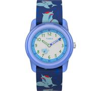 Timex Unisex Kinder Analog Quarz Uhr mit Stoff Armband TW7C13500, Sharks