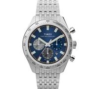 Timex Traditionelle Waterbury Herren-Armbanduhr, 41 mm, Edelstahl/Edelstahl/Blau, No Size
