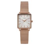 Timex Transcend 22 mm Quarzuhr für Damen, roségoldfarbenes Edelstahl-Mesh-Armband mit silberfarbenem Zifferblatt TW2Y26200