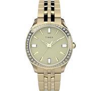 Timex Trend Damen-Armbanduhr, 36 mm, goldfarbenes Edelstahlarmband, goldfarbenes Zifferblatt, goldfarbenes Gehäuse TW2W17600