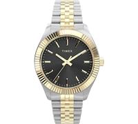 Timex Trend Damen-Armbanduhr, 36 mm, zweifarbiges Edelstahlarmband, schwarzes Zifferblatt, goldfarbenes Gehäuse TW2Y27900