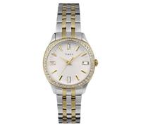 Timex Trend Damen-Armbanduhr, 36 mm, zweifarbiges Edelstahlarmband, silberfarbenes Zifferblatt, zweifarbiges Gehäuse TW2W17700