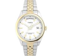 Timex Trend Damen-Armbanduhr, 36 mm, zweifarbiges Edelstahlarmband, weißes Zifferblatt, zweifarbiges Gehäuse TW2V68500