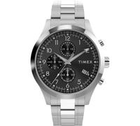 Timex Trend Herren-Armbanduhr, 16 mm, silberfarbenes Edelstahlarmband, braunes Ziffernblatt, silberfarbenes Gehäuse TW2Y01400