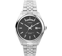 Timex Trend Herren-Armbanduhr, 41 mm, Edelstahlarmband, schwarzes Zifferblatt, Edelstahlgehäuse TW2V67800