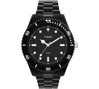 Timex Trend Herren-Armbanduhr, 42 mm, schwarzes Armband aus #Tide Ocean Material, schwarzes Ziffernblatt, schwarz Gehäuse TW2Y04500