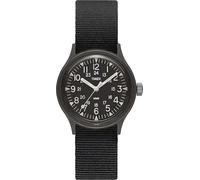 Timex TW2R13800 MK1 Armbanduhr, Unisex, 36 mm, schwarzes Stoffarmband und schwarzes Zifferblatt