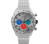 Timex TW2V42400 Waterbury Herren-Chronograph, 41 mm, Edelstahlarmband und silberfarbenes Zifferblatt