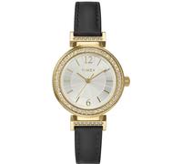 Timex TW2W48900JI Digitale Quarzuhr für Damen mit Lederarmband, Schwarz