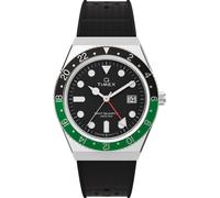 Timex TW2W57500 Q TIMEX GMT 38mm silber grün schwarz Herren Uhr NEU