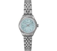 Timex TW2W90700 Trend Damen-Armbanduhr, 25 mm, silberfarbenes Edelstahlarmband mit blauem Zifferblatt und silberfarbenem Gehäuse