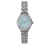 Timex TW2W90700 Trend Damen-Armbanduhr, 25 mm, silberfarbenes Edelstahlarmband mit blauem Zifferblatt und silberfarbenem Gehäuse