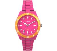 Timex TW2Y04600 Trend Damen-Armbanduhr, 37 mm, rosa Armband aus Tide-Ocean-Material mit rosa Zifferblatt und Gehäuse