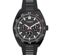 Timex TW2Y22800 Trend Herren-Armbanduhr, 45 mm, schwarzes Edelstahlarmband mit schwarzem Zifferblatt und Gehäuse