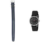 Timex Unisex Analog Quarz mit Nylon Armband T2N647 + Weekender Unisex Uhrenarmband TW7C03100