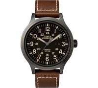 Timex Unisex Erwachsene Analog Quarz Uhr mit Leder Armband TW4B11300