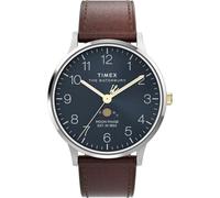 Timex Waterbury Classic Mondphasen Herrenarmbanduhr braun TW2W75600 Einheitsgröße