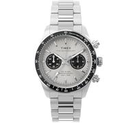 Timex Waterbury Heritage Herren-Armbanduhr, 39 mm, Edelstahlarmband, silberfarbenes Zifferblatt, Edelstahlgehäuse