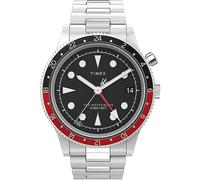 Timex Waterbury Herren-Armbanduhr, 39 mm, Edelstahlarmband, schwarzes Zifferblatt, Edelstahlgehäuse TW2W22700