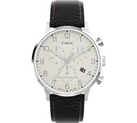 Timex Waterbury Herren-Armbanduhr, 40 mm, schwarzes Lederarmband, cremefarbenes Zifferblatt, Edelstahlgehäuse TW2Y29400